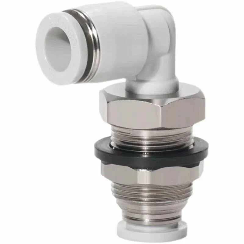 Pneumatic Bulkhead Union Elbow Fitting PLM8 8mm