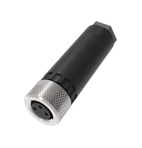 [QE12-N4F] Connector 12mm, QE12-N4F, 4 Pin, Straight, Female 